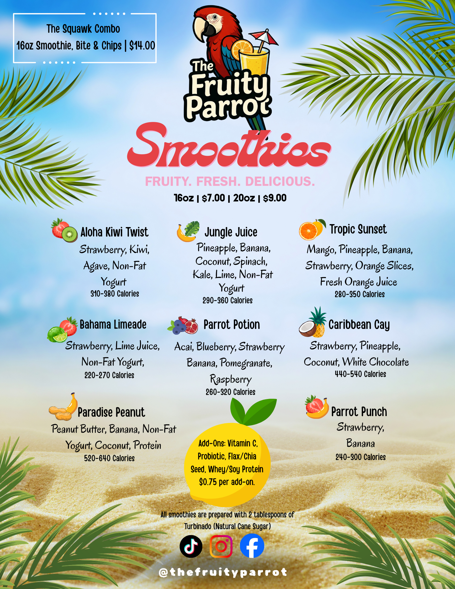 Smoothies Menu